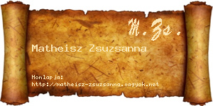 Matheisz Zsuzsanna névjegykártya
